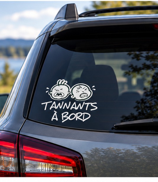 Autocollant Tannants à bord collection Pleurs, vue principale sur vitre arrière teintée