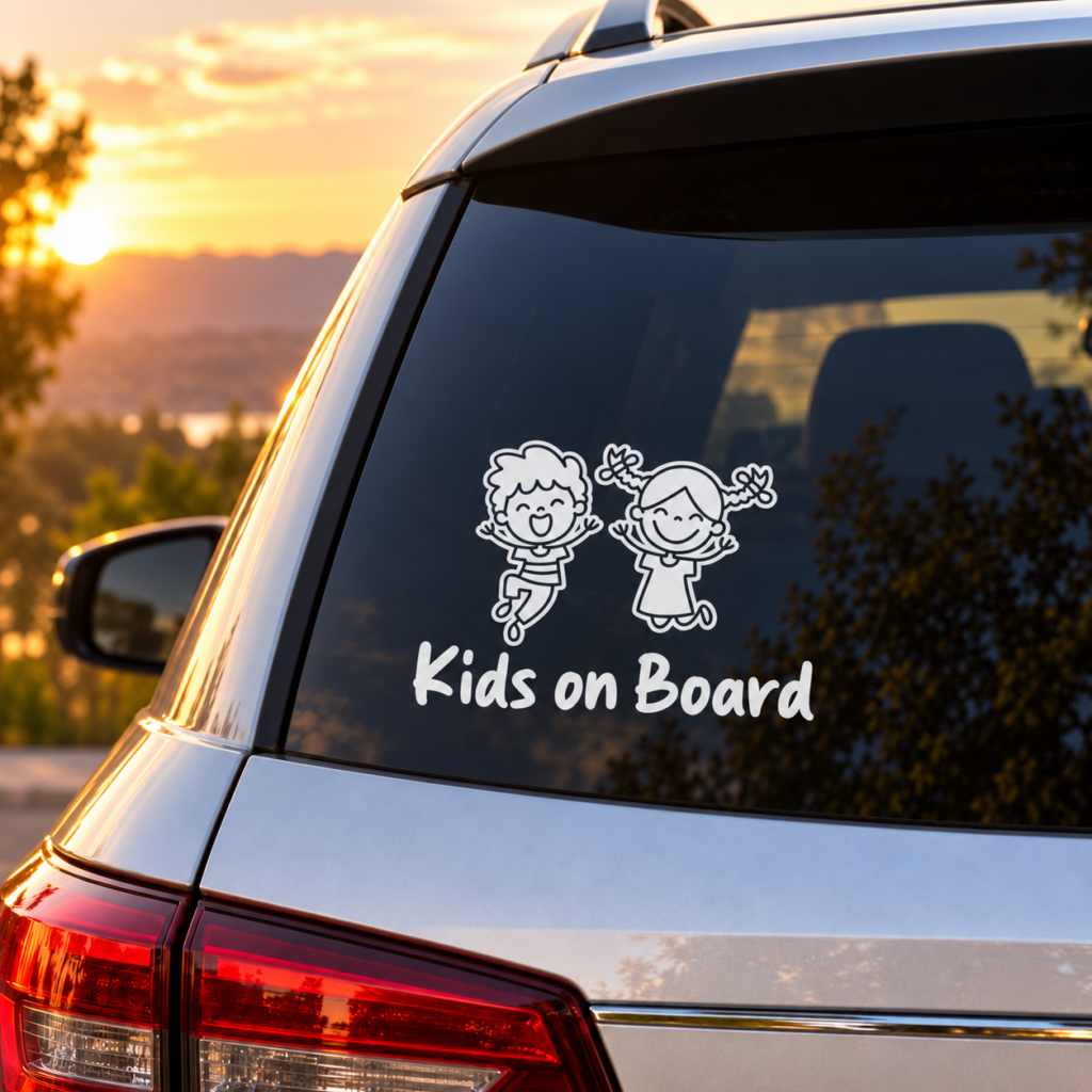 Autocollant blanc Sourires, image principale, 5 × 4,5 pouces