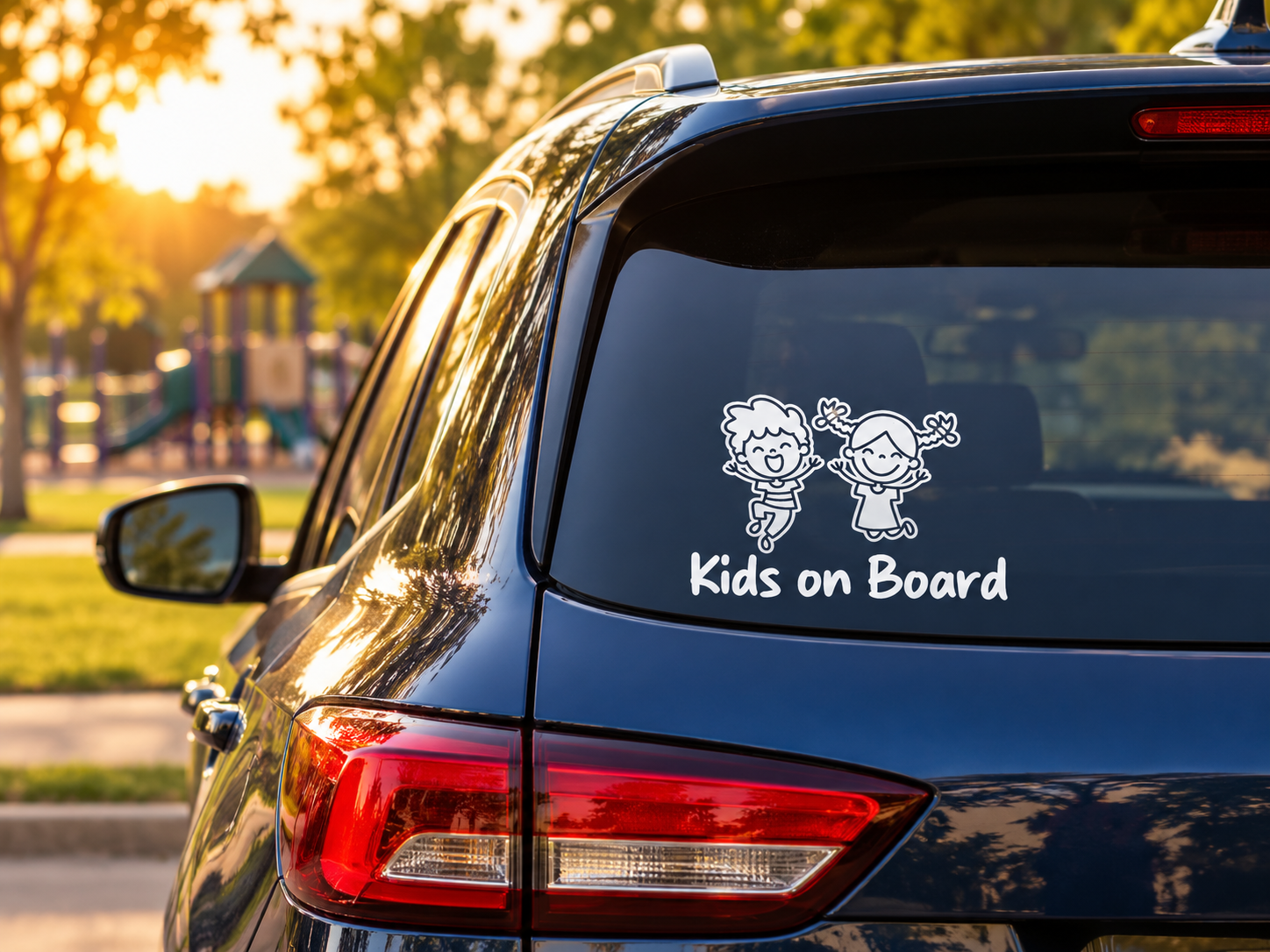 Collection Sourires – autocollant blanc pour voiture, vue secondaire, 5 × 4,5 pouces