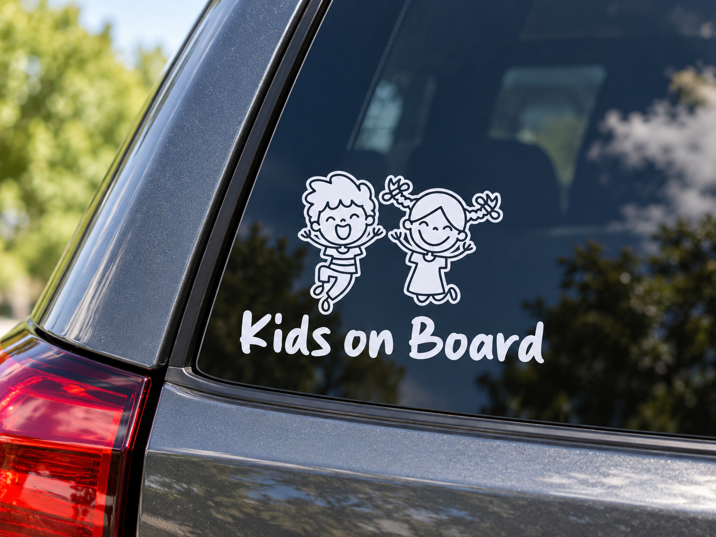 Collection Sourires – autocollant blanc pour voiture, gros plan, 5 × 4,5 pouces